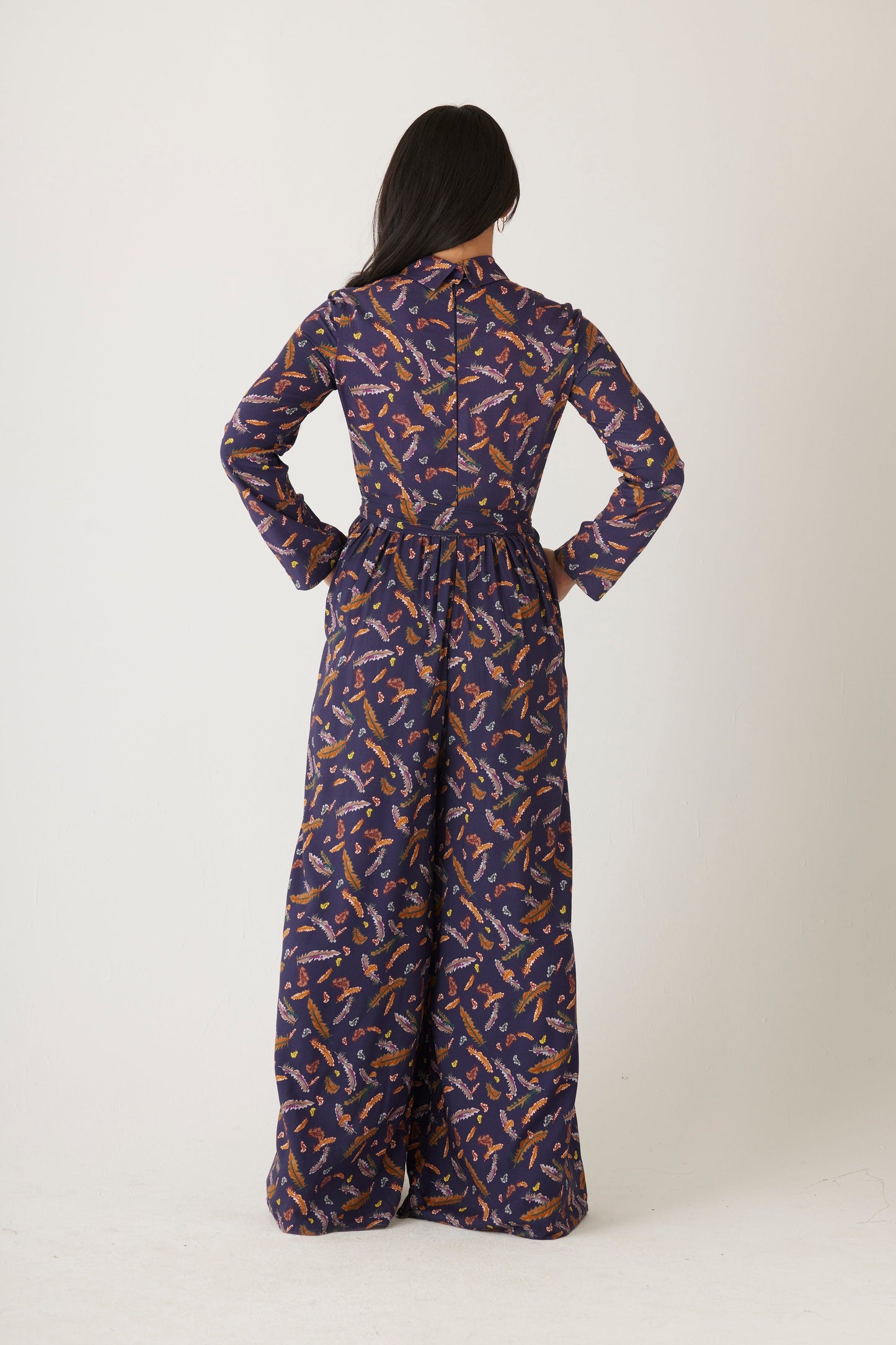 Karla Jumpsuit in Feather Print Jumpsuit CHRISTINE ALCALAY   