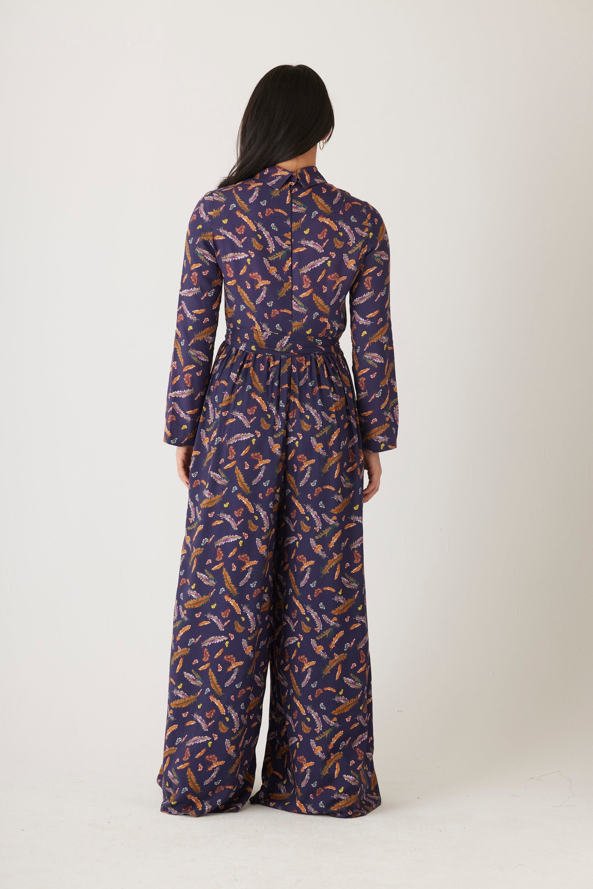 Karla Jumpsuit in Feather Print Jumpsuit CHRISTINE ALCALAY   