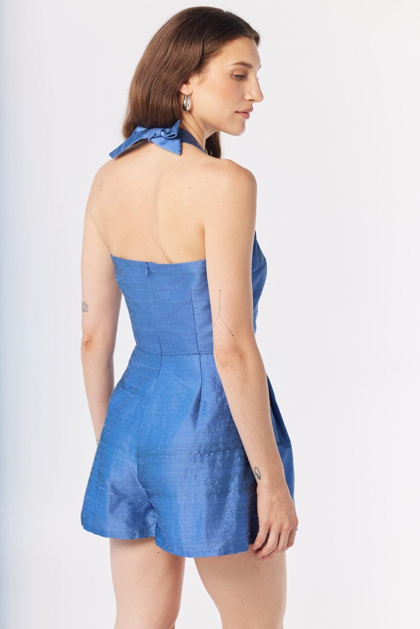 Camelia Jumpsuit in Bleuet Silk Dupioni Jumpsuits CHRISTINE ALCALAY