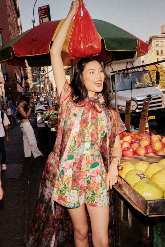 Camelia Jumpsuit in Pom Floral Linen Cotton Jumpsuits CHRISTINE ALCALAY