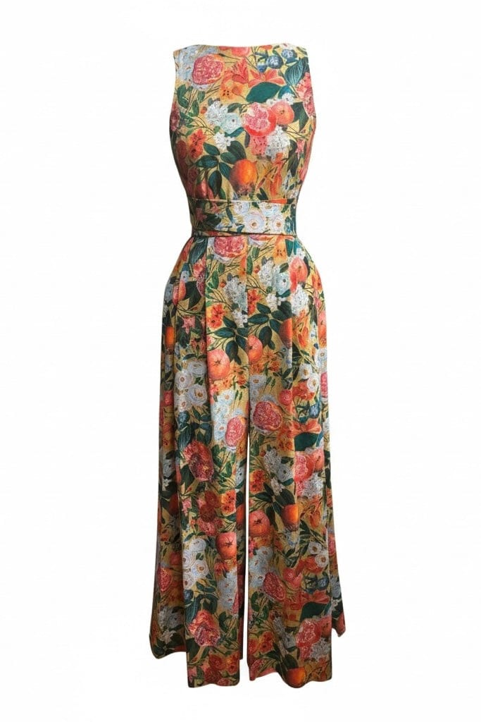 Kyoko Jumpsuit in Pom Floral Linen Cotton Jumpsuits CHRISTINE ALCALAY