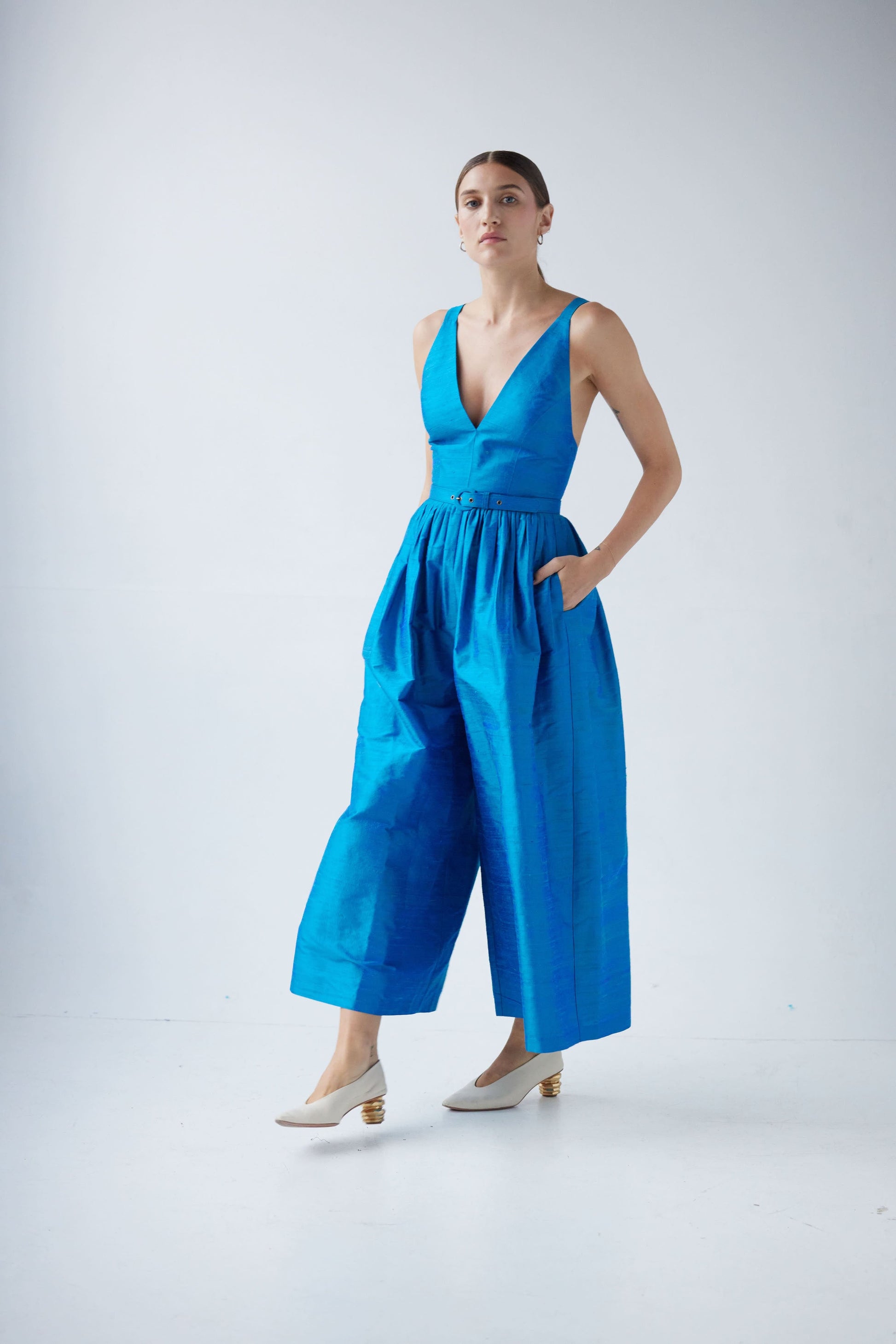 Quynh Jumpsuit in Silk Dupioni Jumpsuits CHRISTINE ALCALAY   