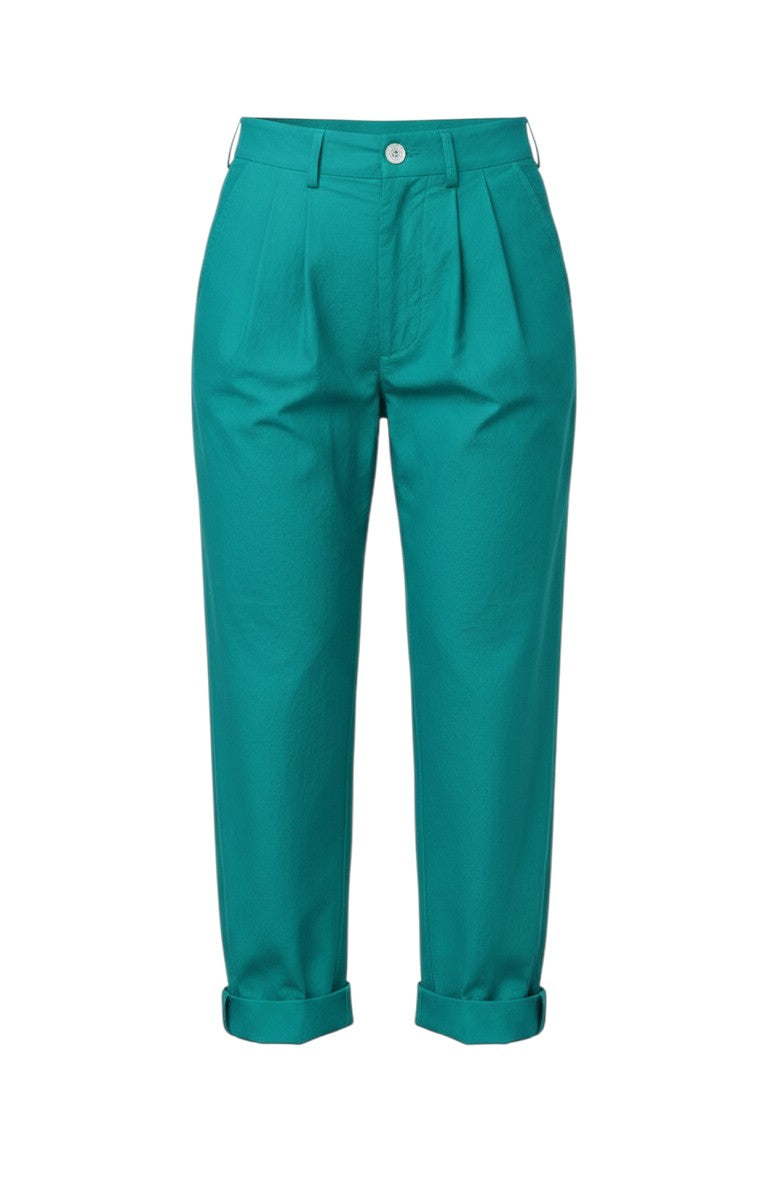 Patty Pant in Malachite Green Cotton Pants CHRISTINE ALCALAY