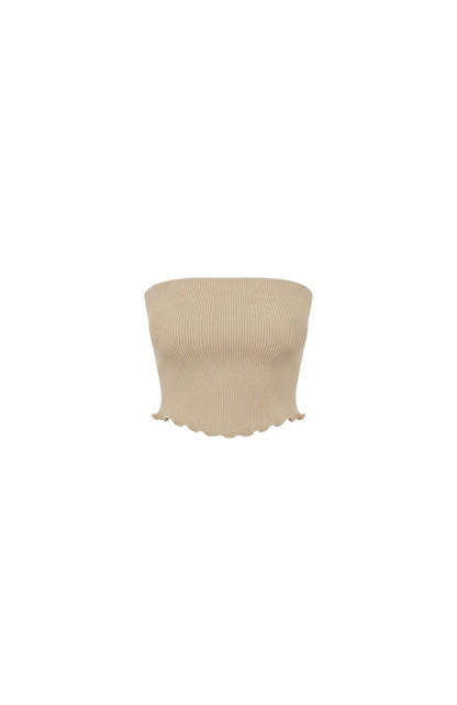 Janet Tube Top in Oyster Pima Cotton Tops CHRISTINE ALCALAY