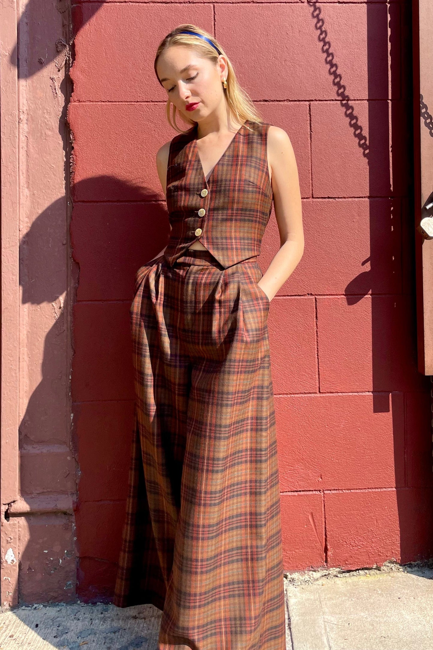 Katherine Pant in Fireside Plaid Wool Pant CHRISTINE ALCALAY Fireside Plaid 0 