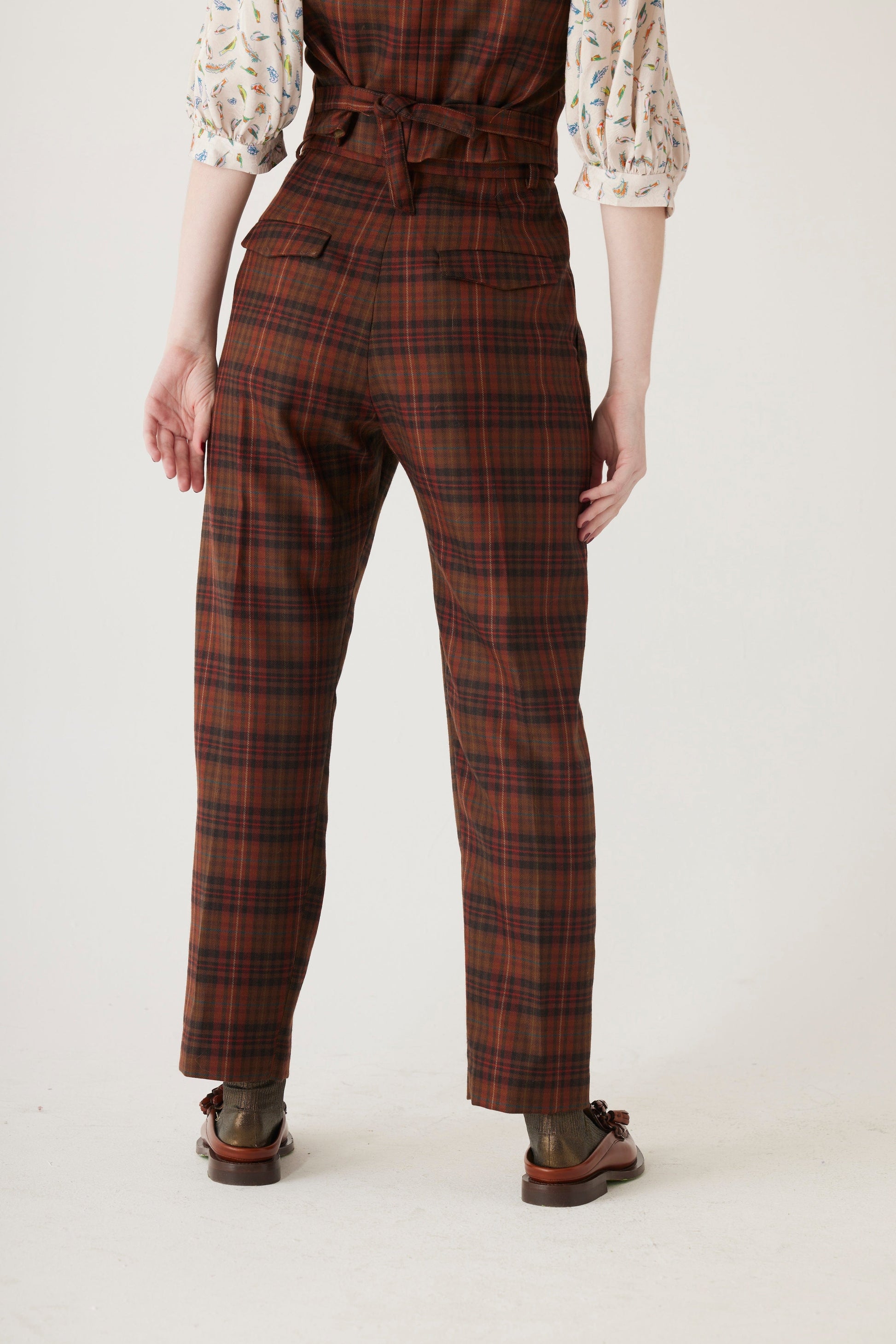 Sophia Trouser in Fireside Plaid Wool Pant CHRISTINE ALCALAY Fireside Plaid 0 