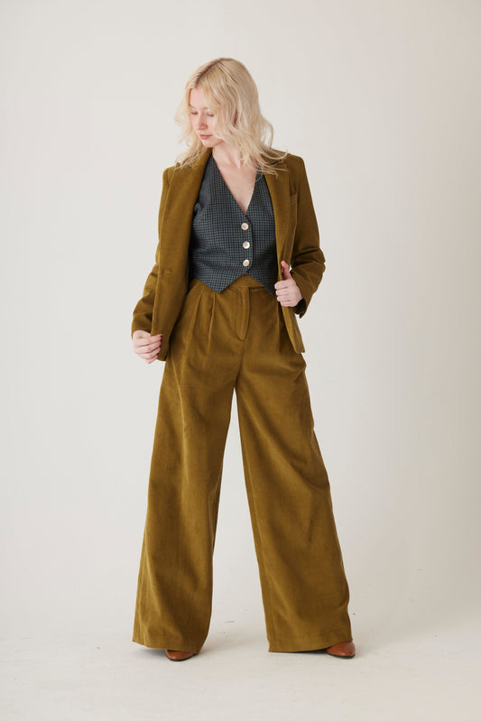 Amandine Pant in Fine Wale Corduroy Pants CHRISTINE ALCALAY