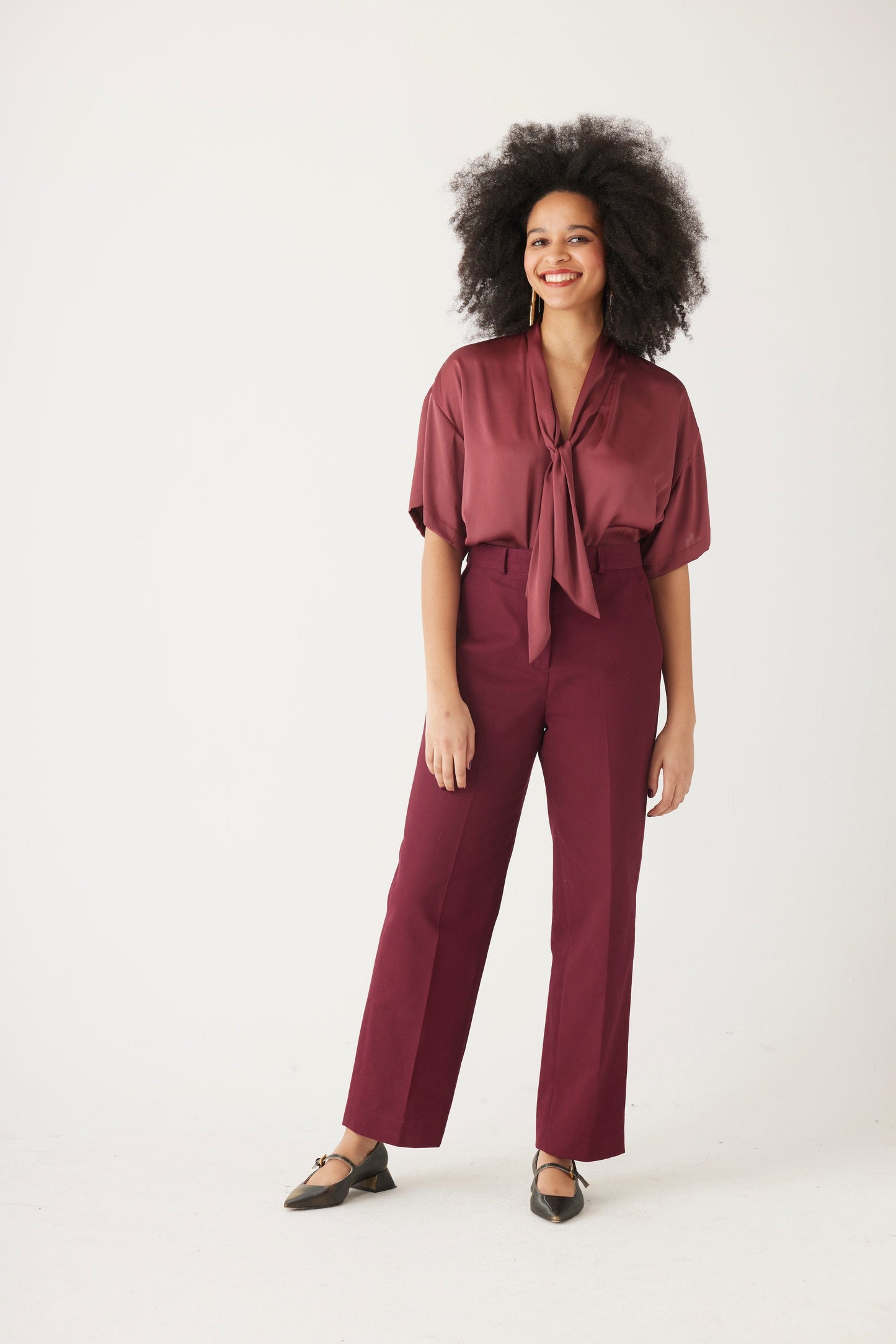 Piper Pant in Cotton Twill Pant CHRISTINE ALCALAY Wine 0 