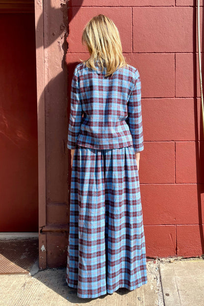 Gretchen Pant in Seaside Plaid Cotton Flannel Pants CHRISTINE ALCALAY