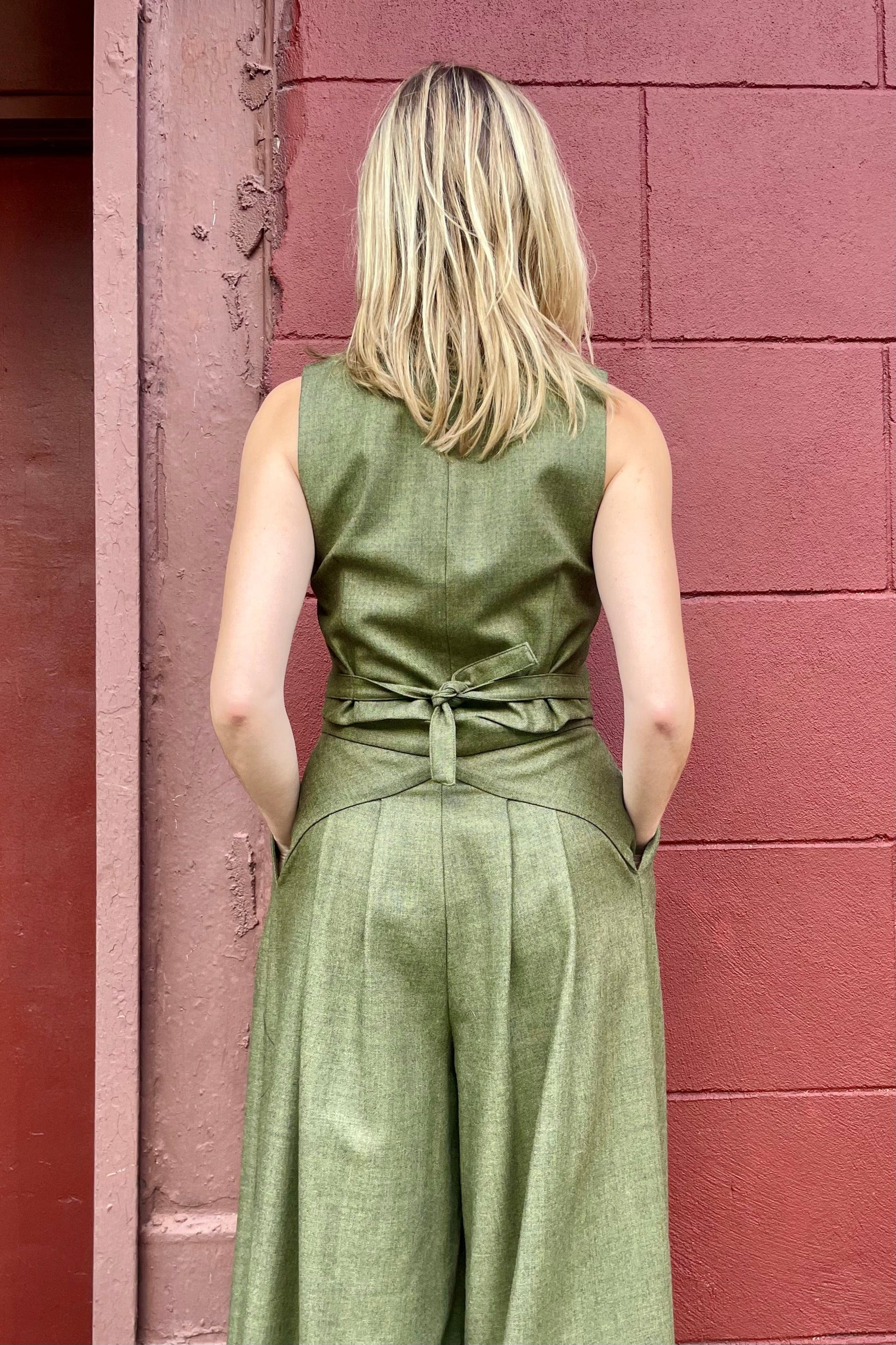 Katherine Pant in Olive Wool Pant CHRISTINE ALCALAY   