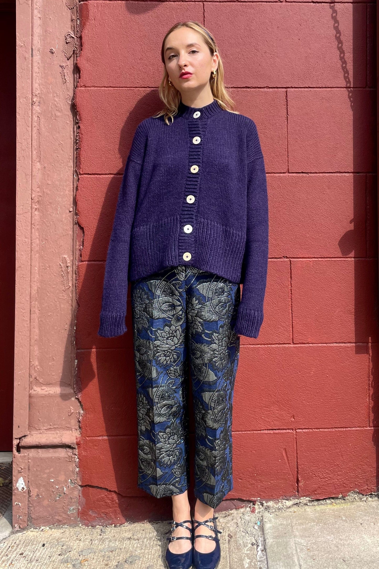 Piper Pant in Brocade Pant CHRISTINE ALCALAY Sapphire 0 