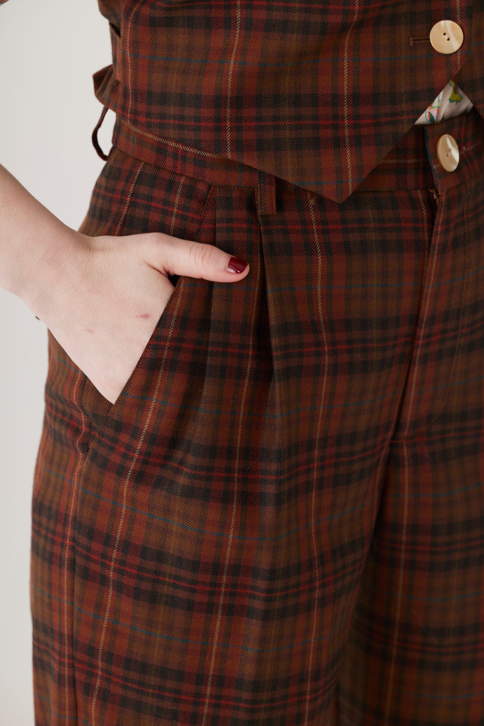 Sophia Trouser in Fireside Plaid Wool Pant CHRISTINE ALCALAY   