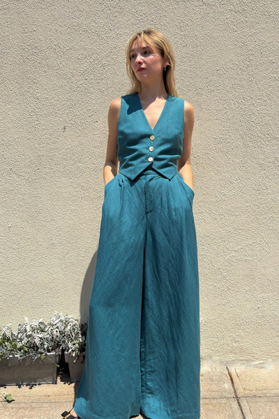 Katherine Pant in Linen Blend – CHRISTINE ALCALAY