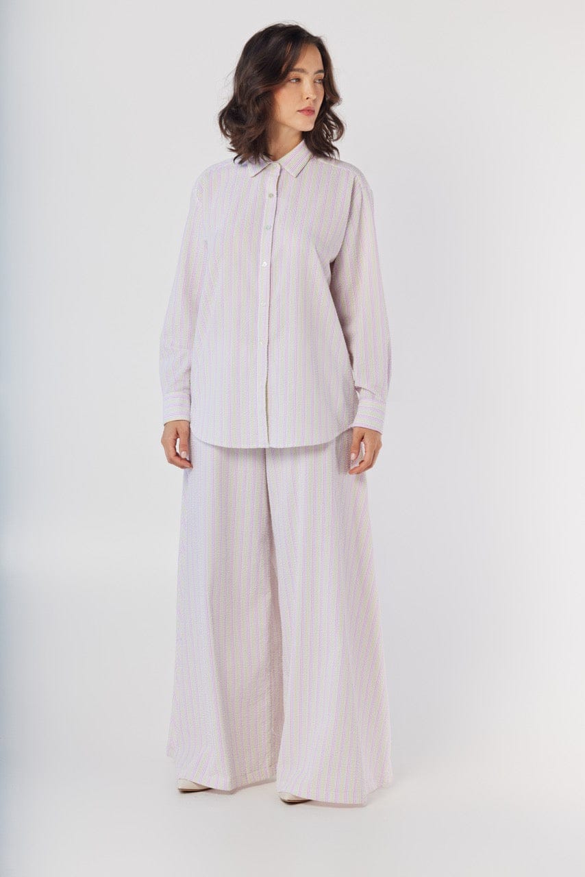 Angela Pants in Candy Stripe Seersucker Pants CHRISTINE ALCALAY