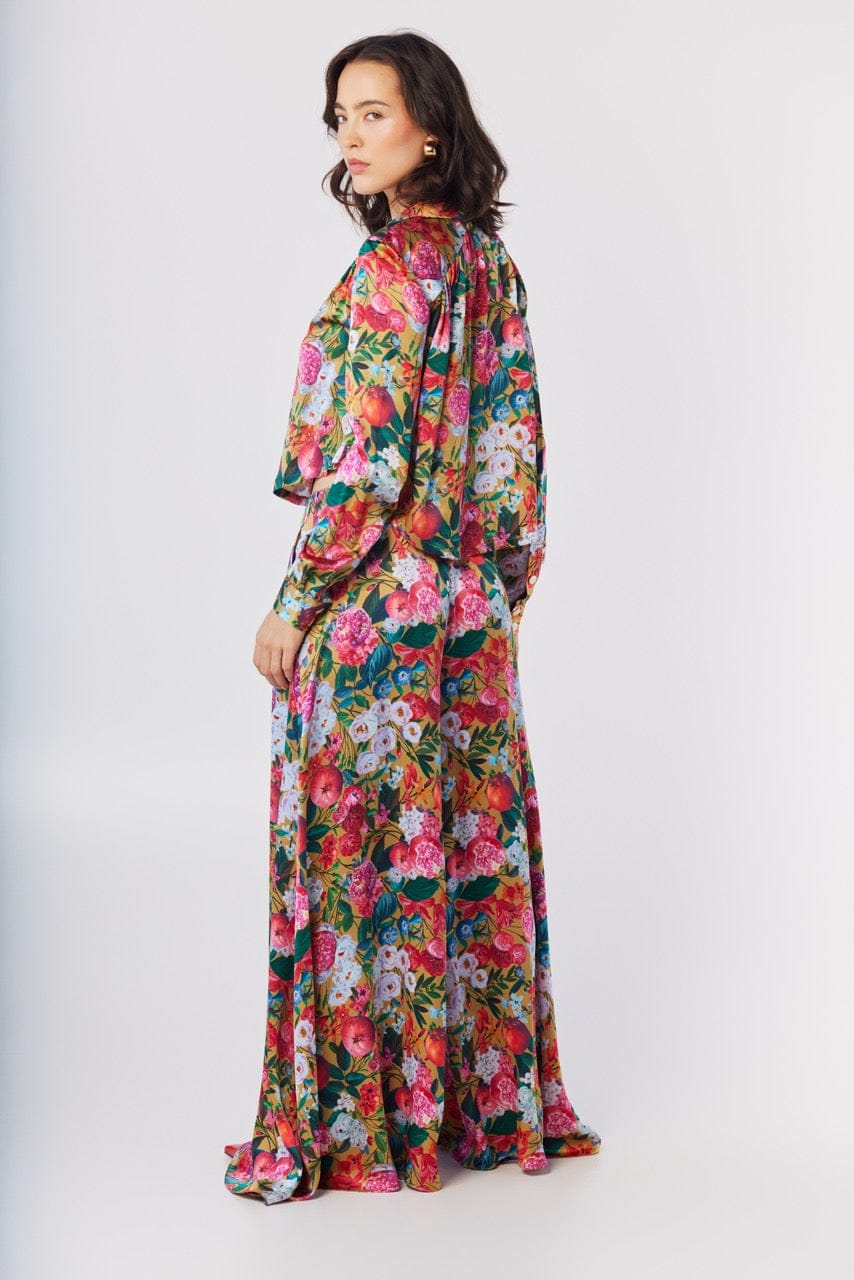 Angela Pants in Pom Floral Washed Silk Pants CHRISTINE ALCALAY