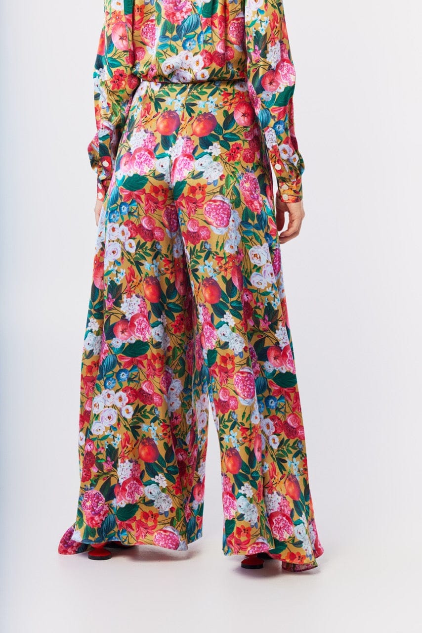 Angela Pants in Pom Floral Washed Silk Pants CHRISTINE ALCALAY