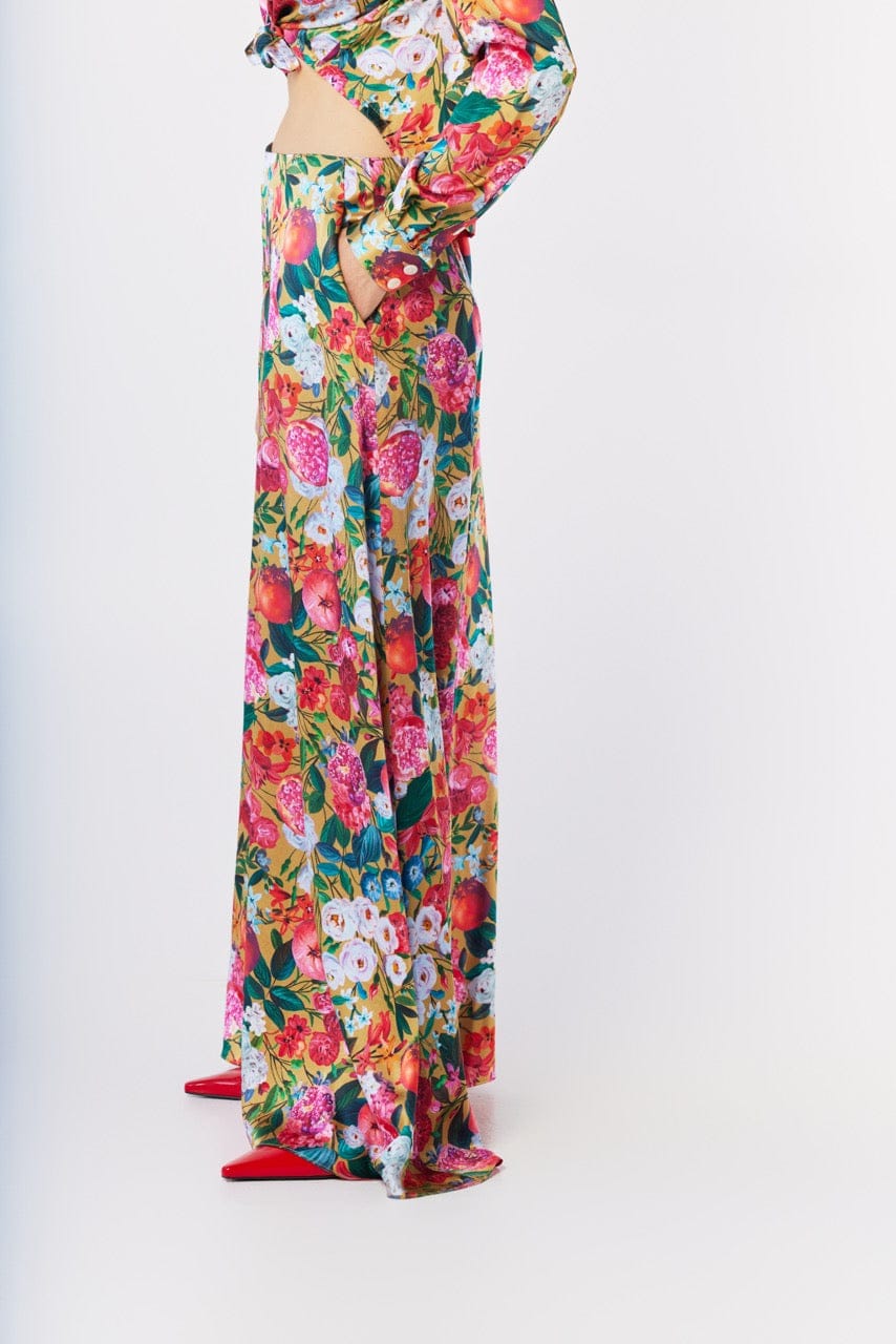 Angela Pants in Pom Floral Washed Silk Pants CHRISTINE ALCALAY