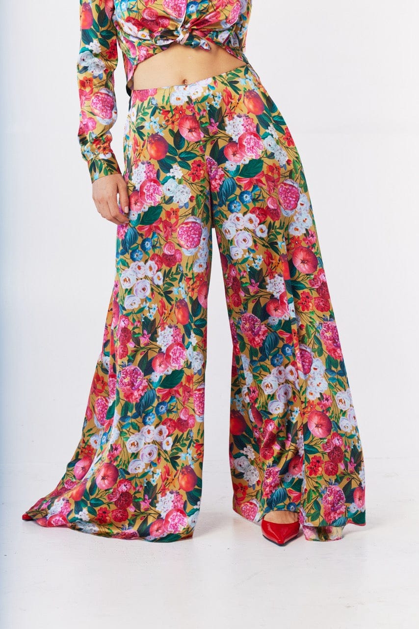Angela Pants in Pom Floral Washed Silk Pants CHRISTINE ALCALAY