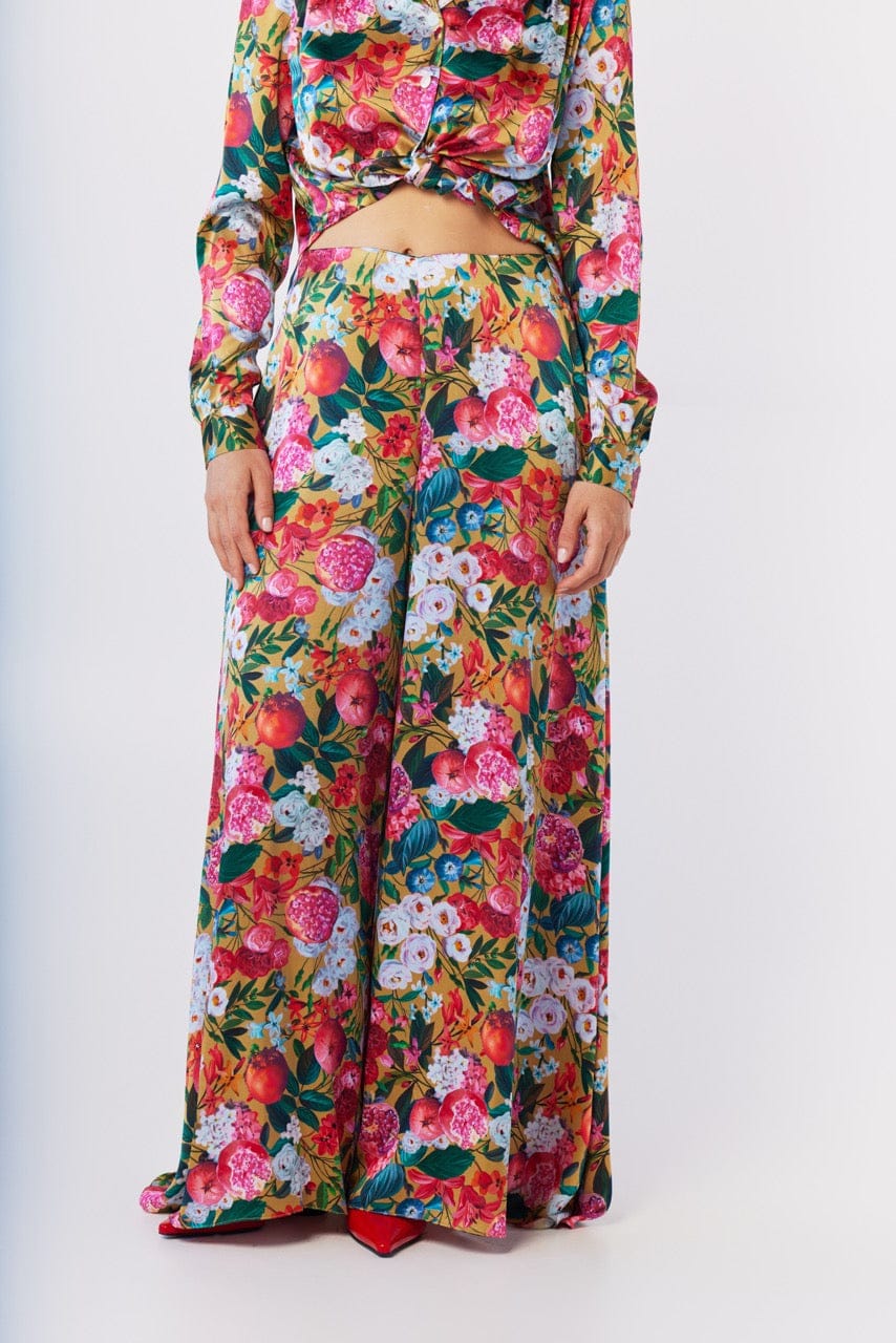 Angela Pants in Pom Floral Washed Silk Pants CHRISTINE ALCALAY