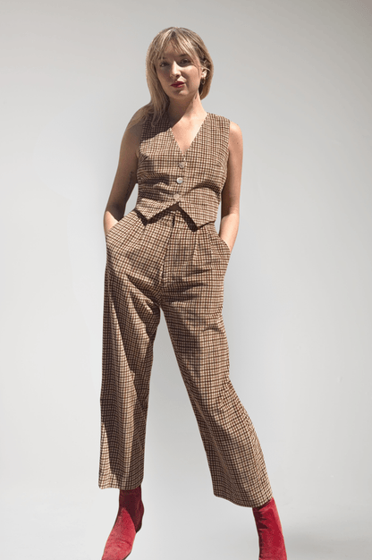 Charlie Pant in Italian Corduroy Houndstooth Pants CHRISTINE ALCALAY