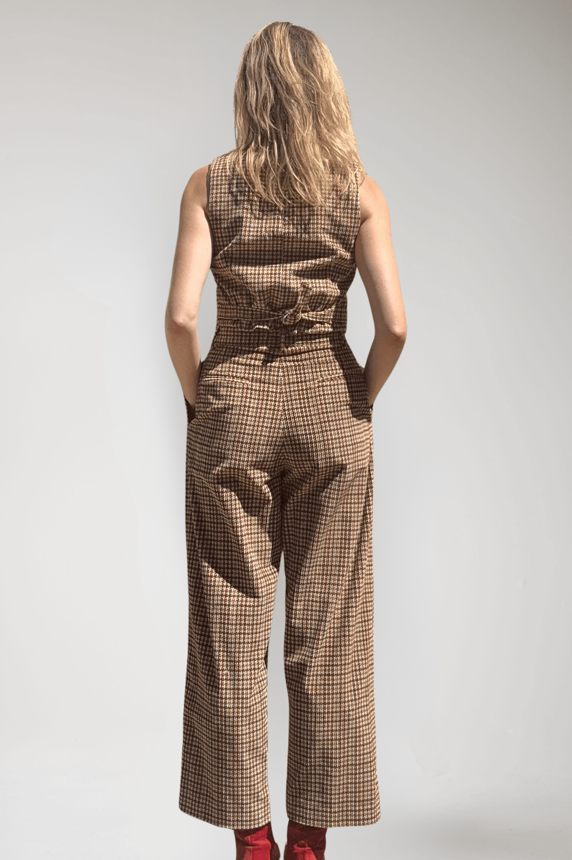 Charlie Pant in Italian Corduroy Houndstooth Pants CHRISTINE ALCALAY