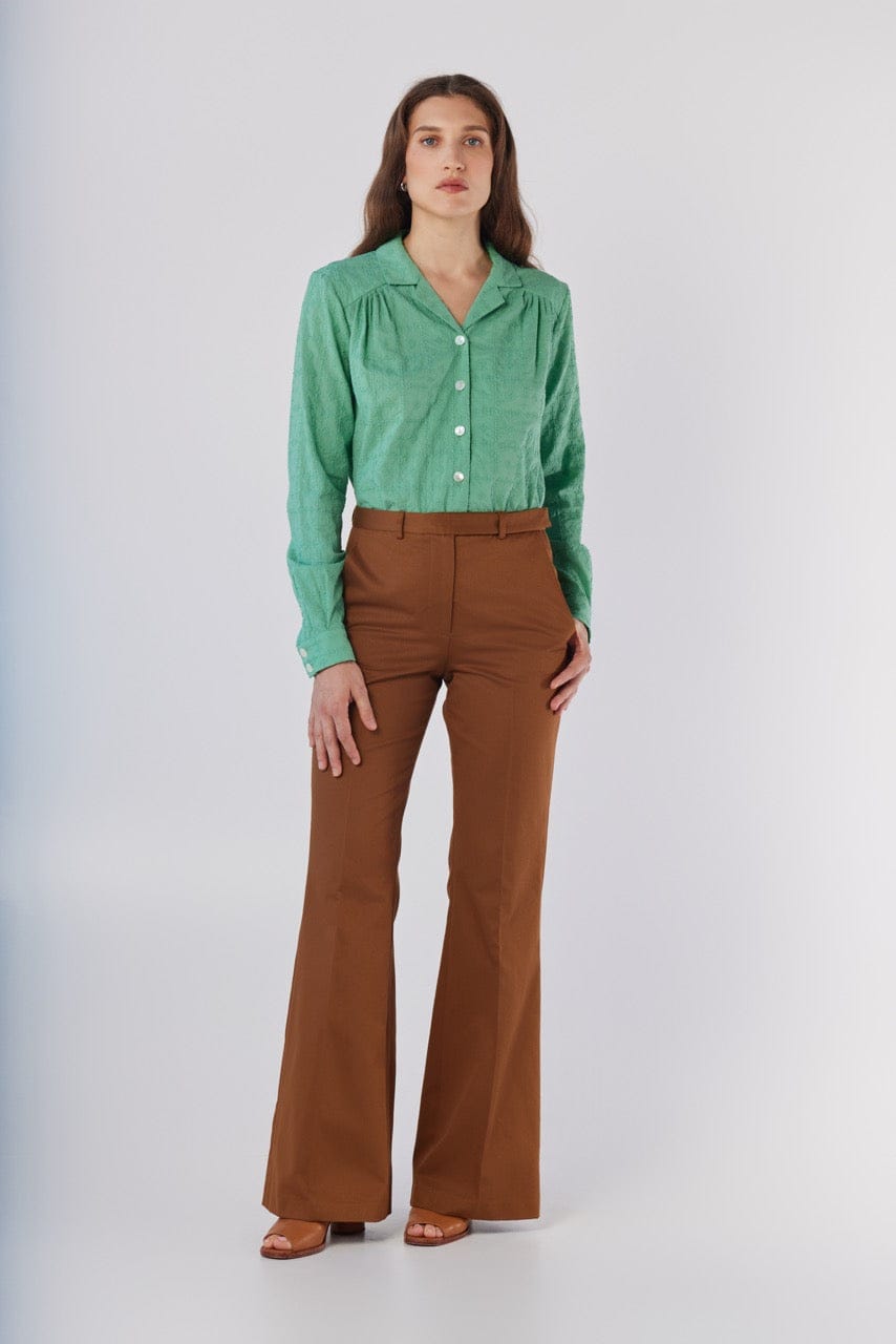 Sandy Trouser in Cigar Cotton Twill Pants CHRISTINE ALCALAY Cigar 0