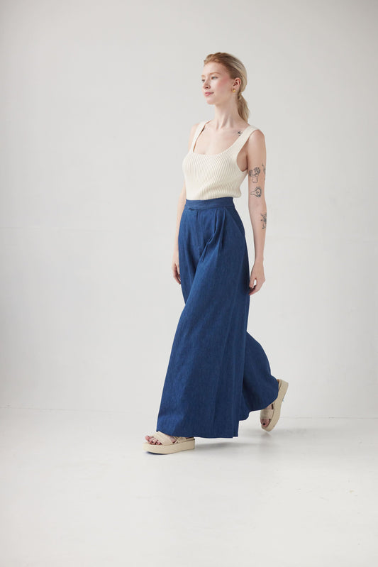 Katherine Pant in Soft Suiting Pants Christine Alcalay Denim 0 