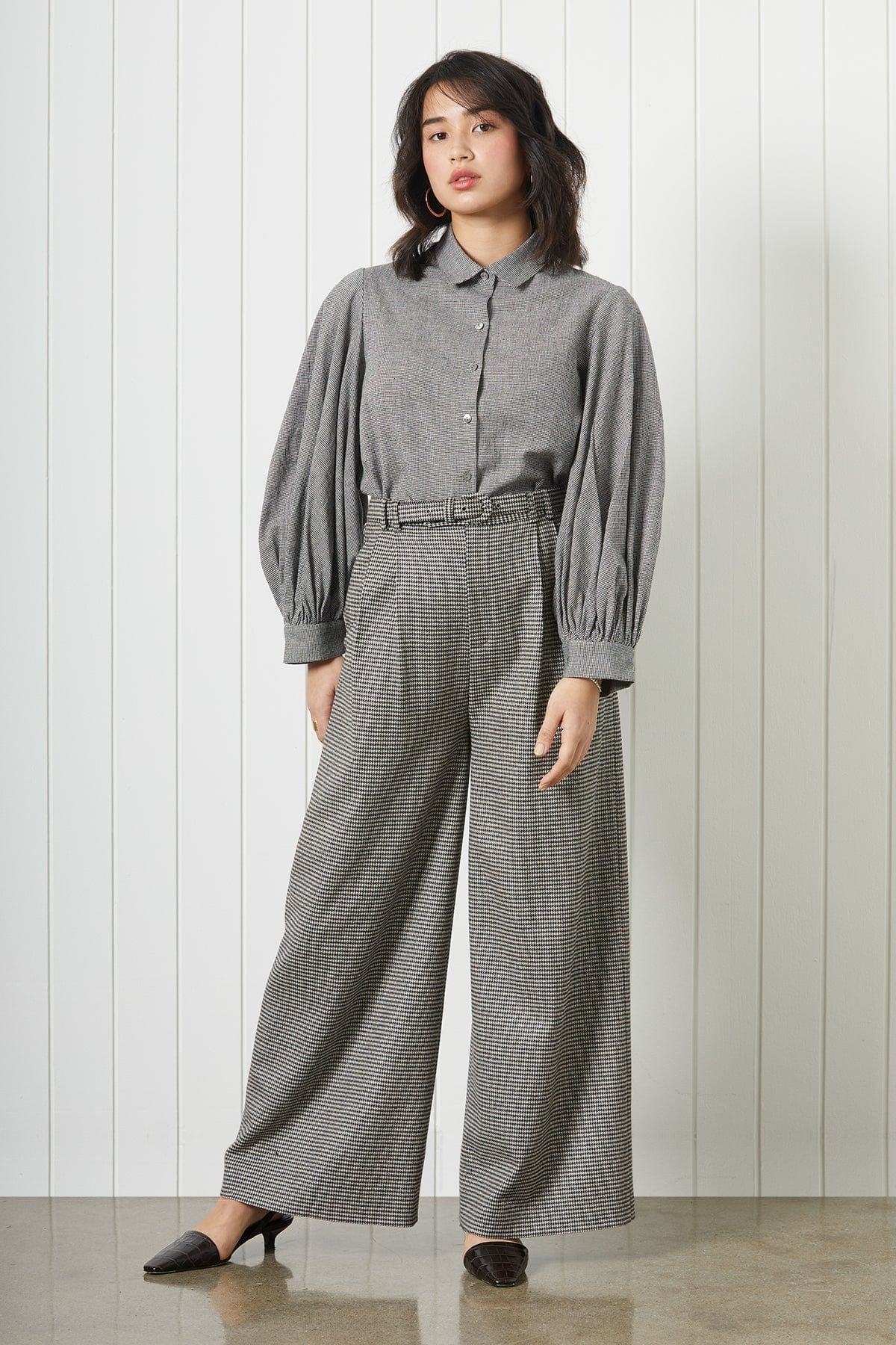 Amanda Pant in Wool Pants CHRISTINE ALCALAY Houndstooth 0 