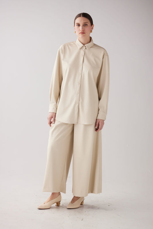 SAMPLE FW25 - Kat Cropped Pant in Pleatherette Samples CHRISTINE ALCALAY