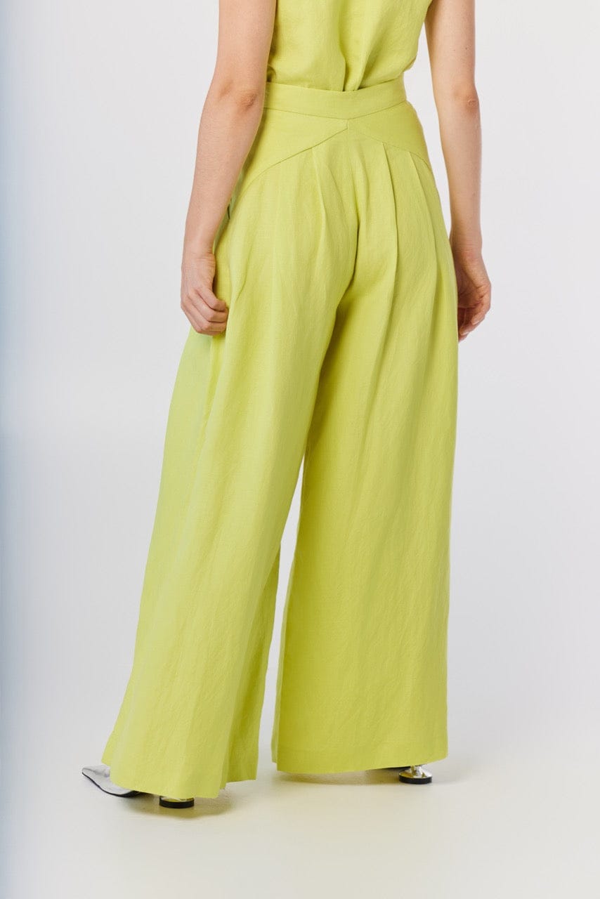 Katherine Pant in Lemongrass Linen Blend Pants CHRISTINE ALCALAY