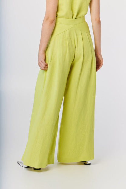 Katherine Pant in Lemongrass Linen Blend Pants CHRISTINE ALCALAY