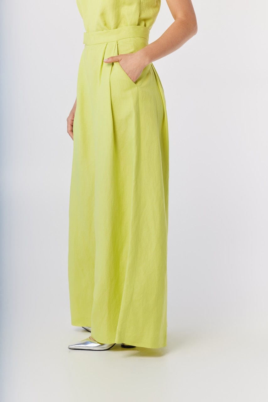Katherine Pant in Lemongrass Linen Blend Pants CHRISTINE ALCALAY