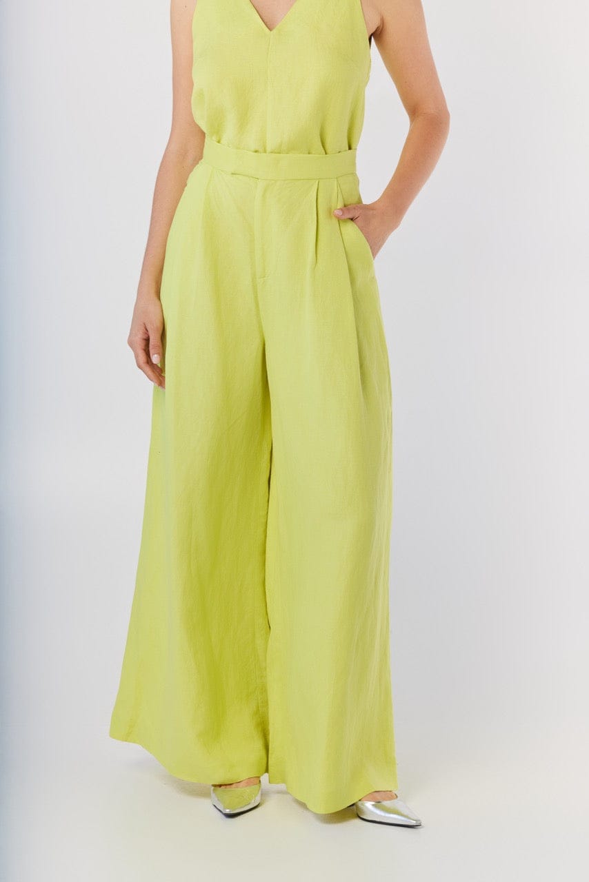 Katherine Pant in Lemongrass Linen Blend Pants CHRISTINE ALCALAY Lemongrass 0