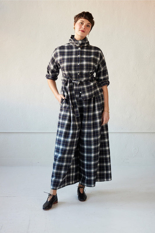 Gretchen Pant in Japanese Flannel Pants CHRISTINE ALCALAY Navy Flannel XS/S 