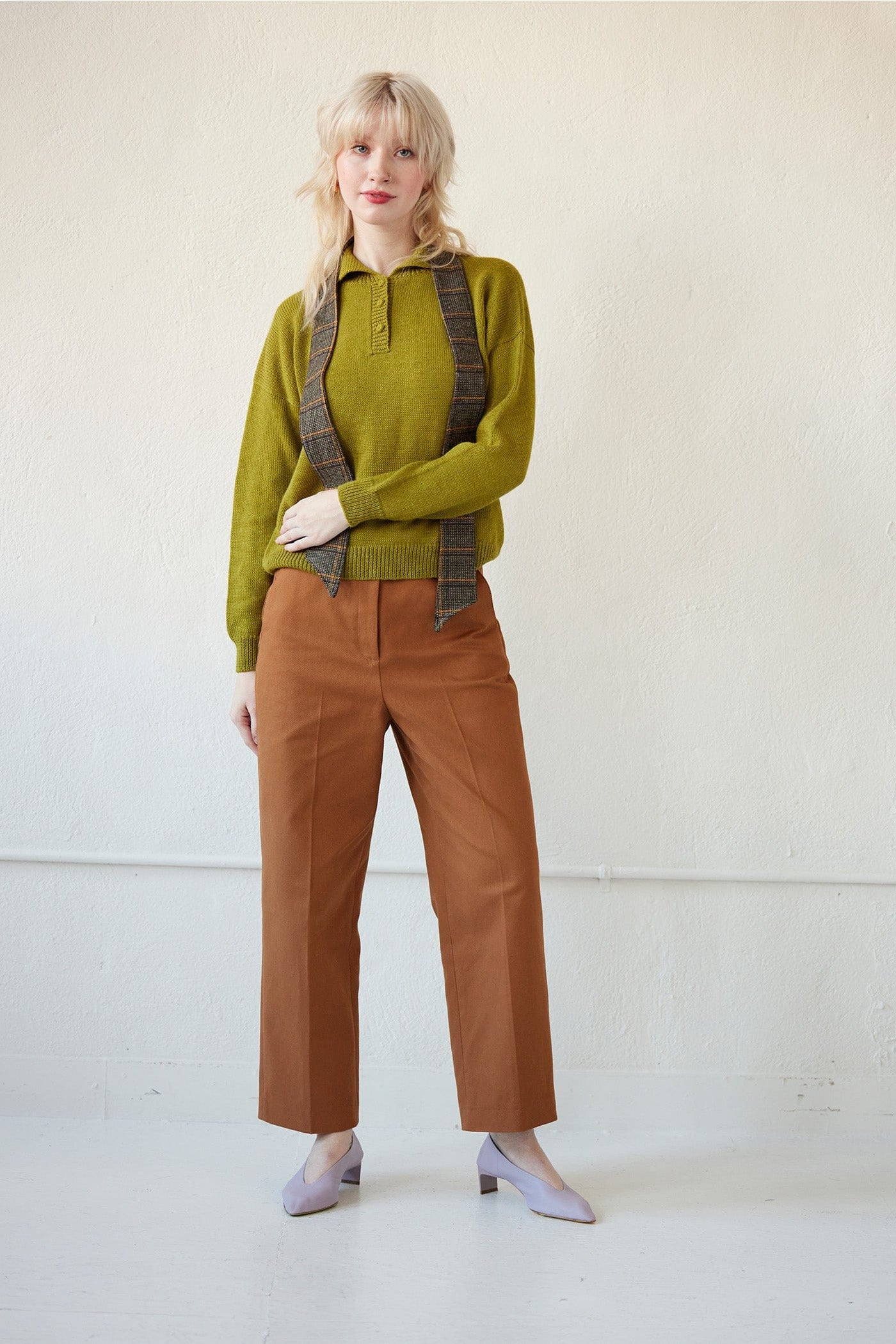 Piper Pant in Cotton Twill Pants CHRISTINE ALCALAY Nutmeg 0 