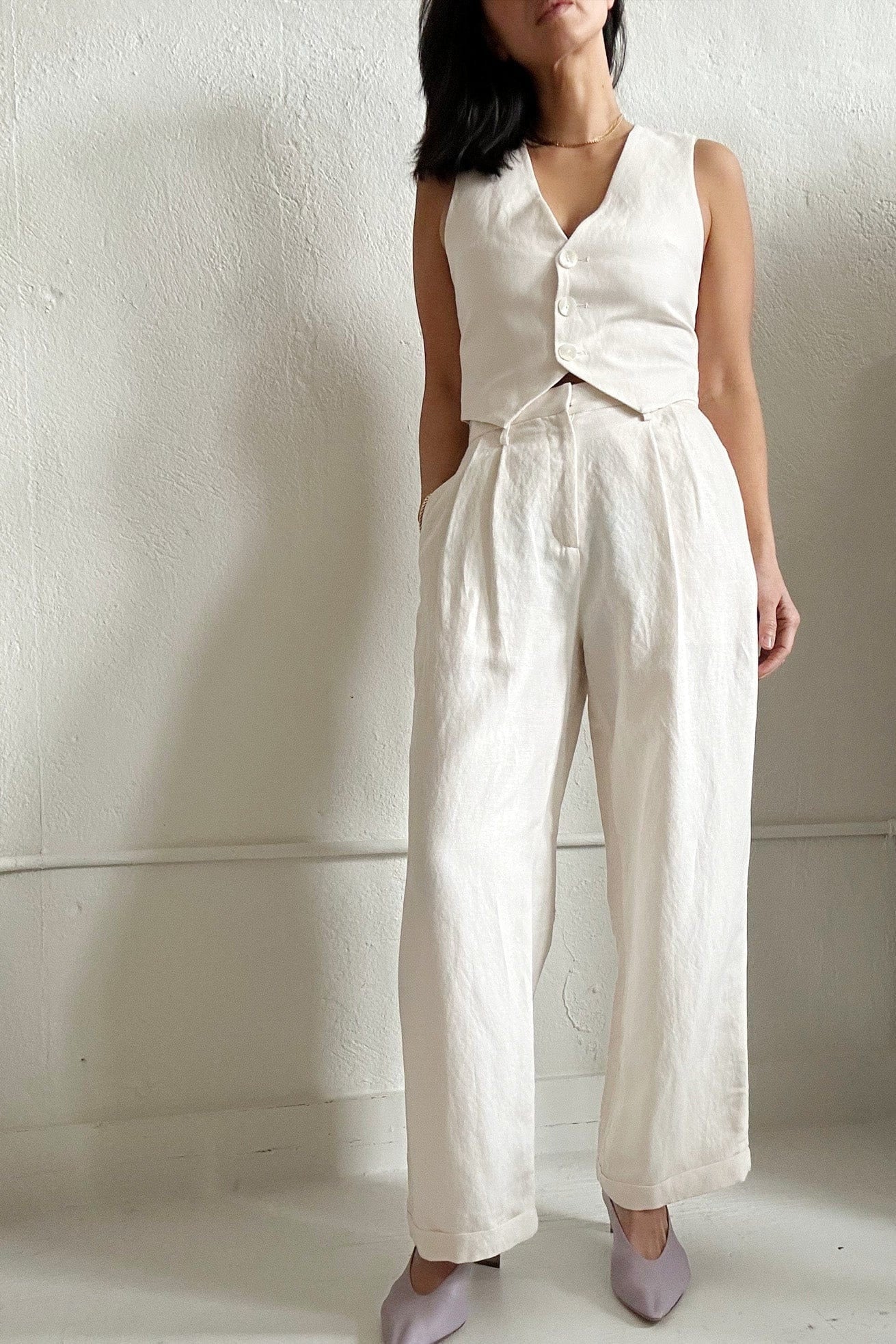 Charlie Pant in Linen Blend Pants CHRISTINE ALCALAY Oat 0 