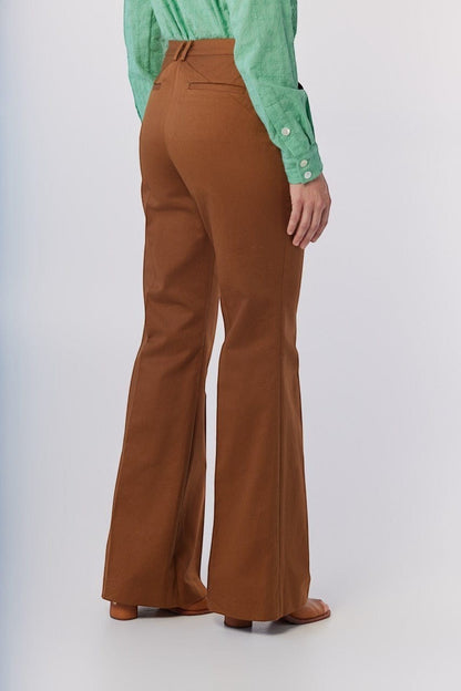 Sandy Trouser in Cigar Cotton Twill Pants CHRISTINE ALCALAY