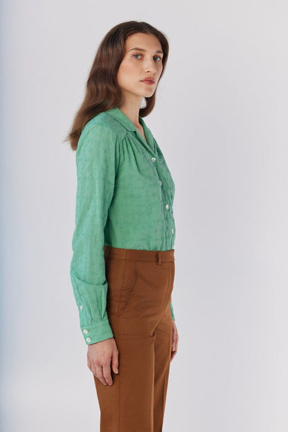 Sandy Trouser in Cigar Cotton Twill Pants CHRISTINE ALCALAY