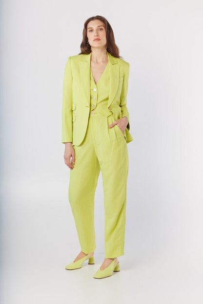 Sophia Pant in Lemongrass Linen Blend Pants CHRISTINE ALCALAY