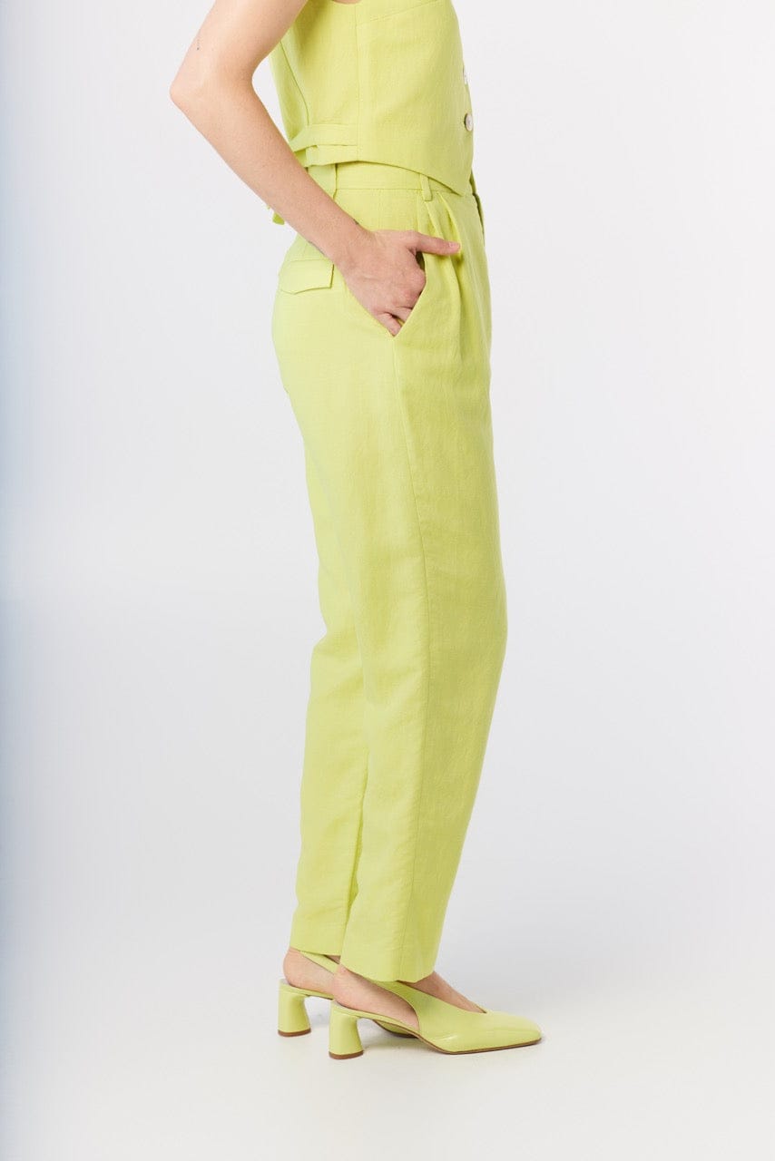 Sophia Pant in Lemongrass Linen Blend Pants CHRISTINE ALCALAY