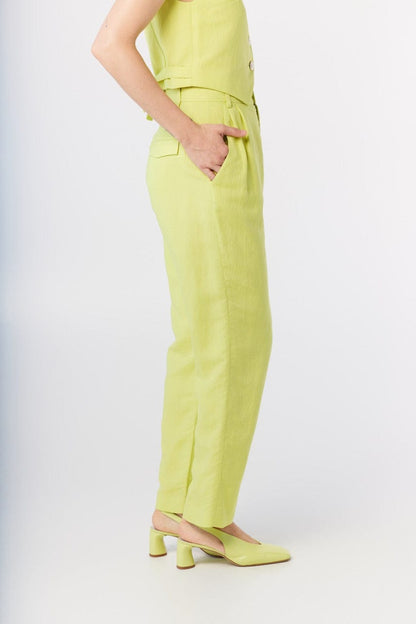 Sophia Pant in Lemongrass Linen Blend Pants CHRISTINE ALCALAY