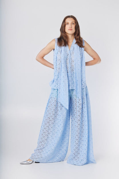 Victoria Pant in Bluebell Lace Pants CHRISTINE ALCALAY