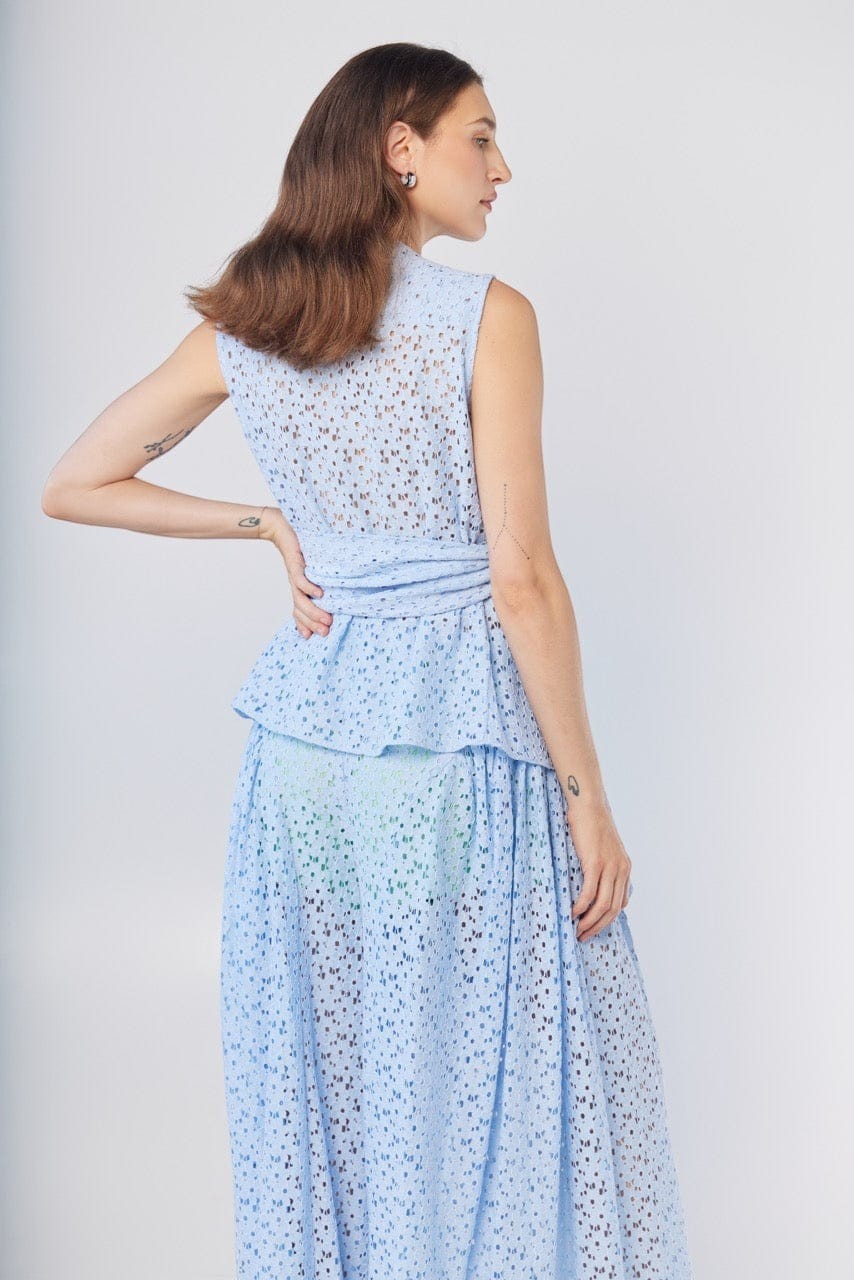 Victoria Pant in Bluebell Corded Lace Pants CHRISTINE ALCALAY