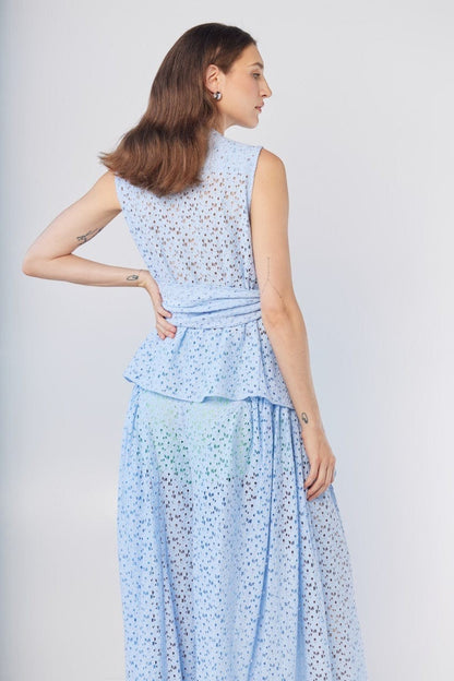 Victoria Pant in Bluebell Corded Lace Pants CHRISTINE ALCALAY