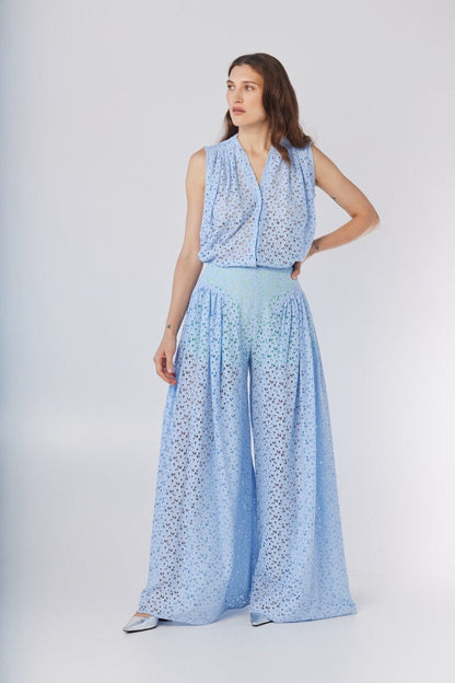 Victoria Pant in Bluebell Lace Pants CHRISTINE ALCALAY
