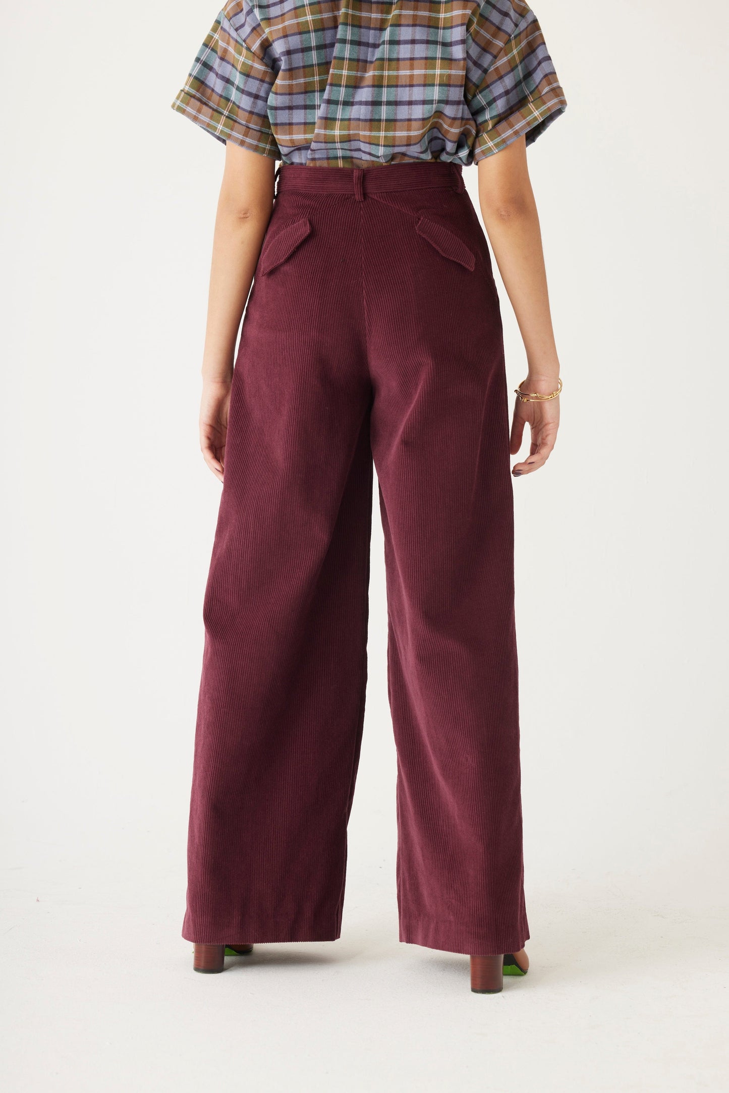 Amandine Pant in Fine Wale Corduroy Pants CHRISTINE ALCALAY Wine 0