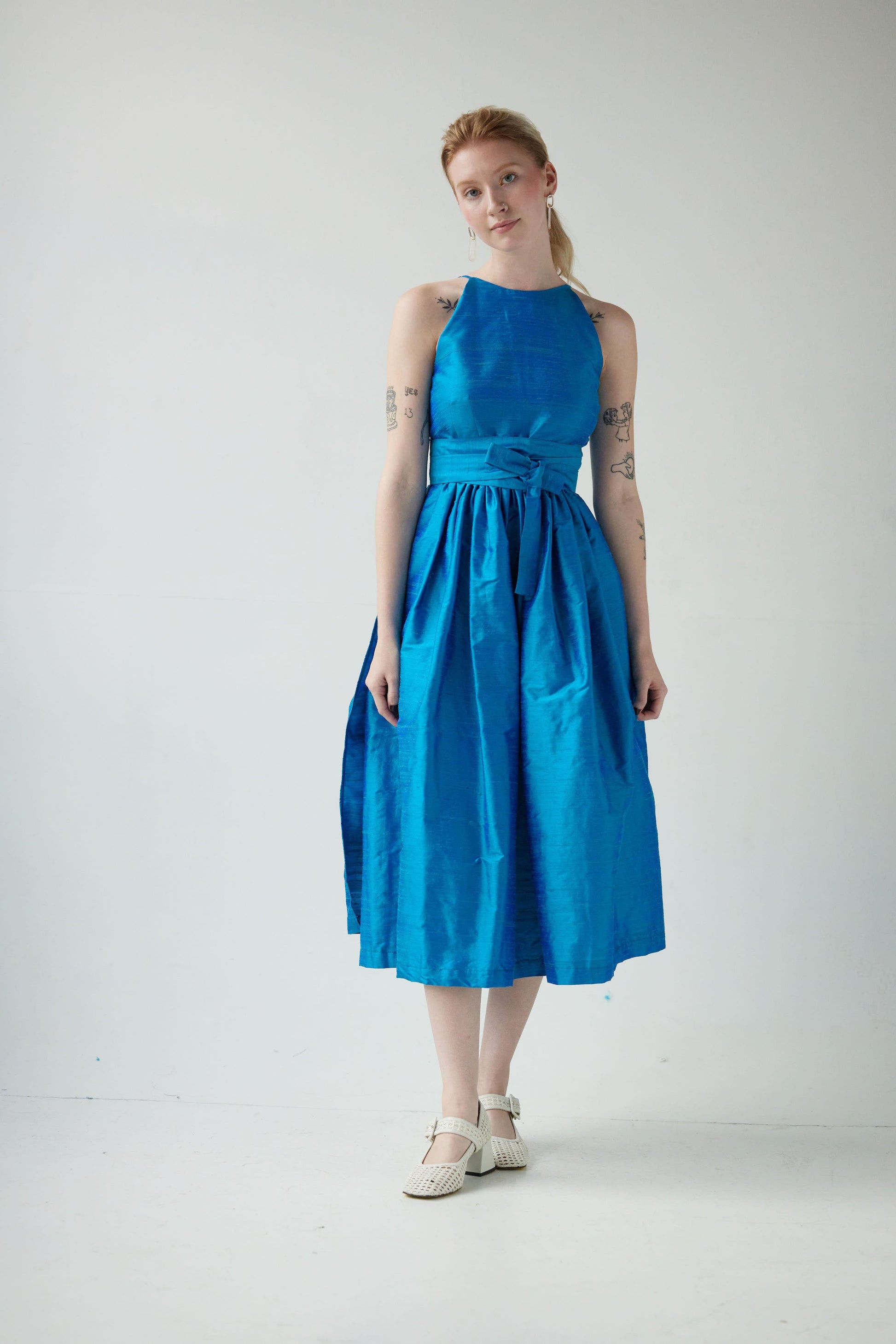 SAMPLE SS24 - Mari Dress in Silk Dupioni Samples CHRISTINE ALCALAY Caspian Extra Small 