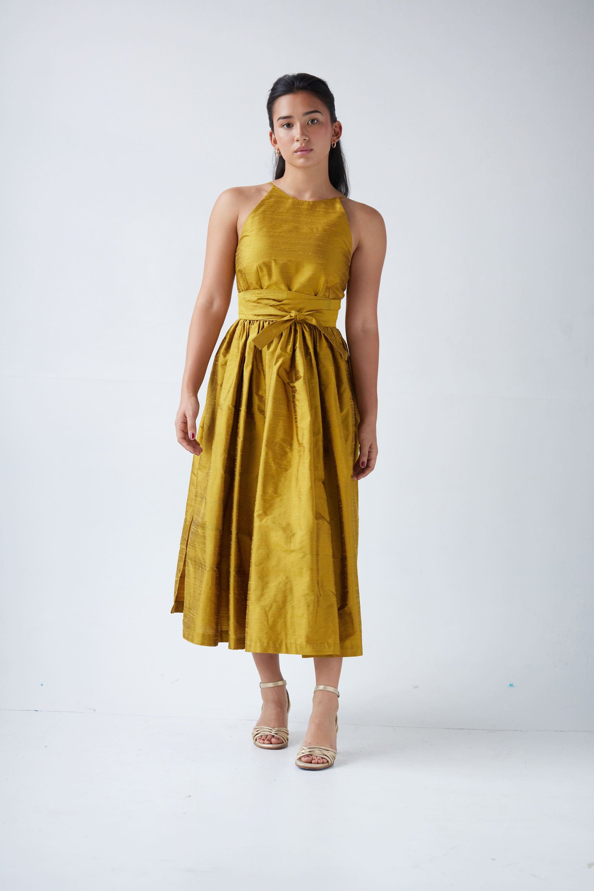 SAMPLE SS24 - Mari Dress in Silk Dupioni Samples CHRISTINE ALCALAY Citrine Extra Small 