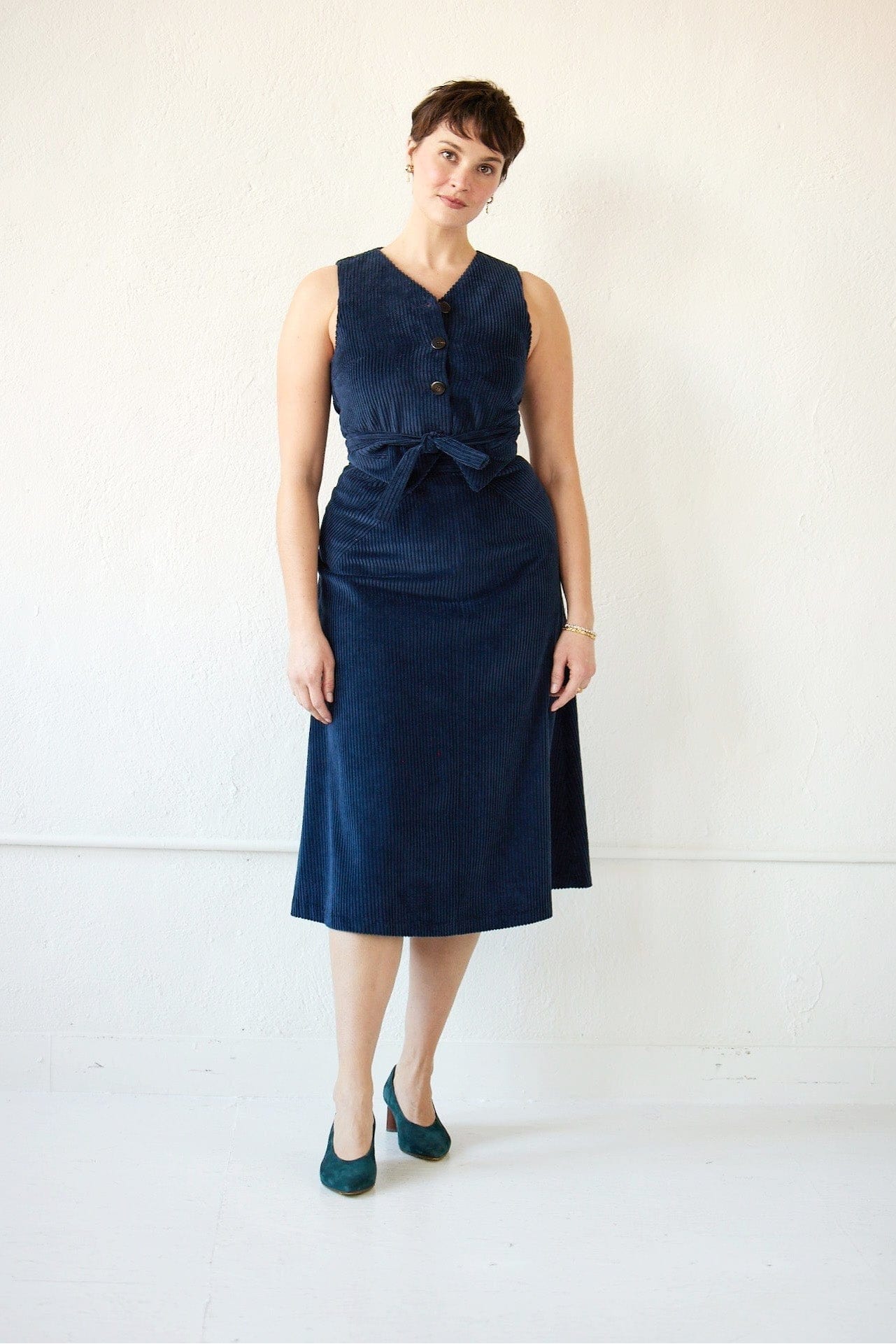 SAMPLE FW23 - Margot Skirt in Corduroy Samples CHRISTINE ALCALAY Navy Corduroy 0 