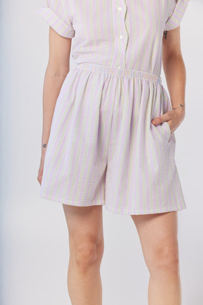 Gigi Shorts in Candy Stripe Seersucker Shorts CHRISTINE ALCALAY Candy Stripe XS/S